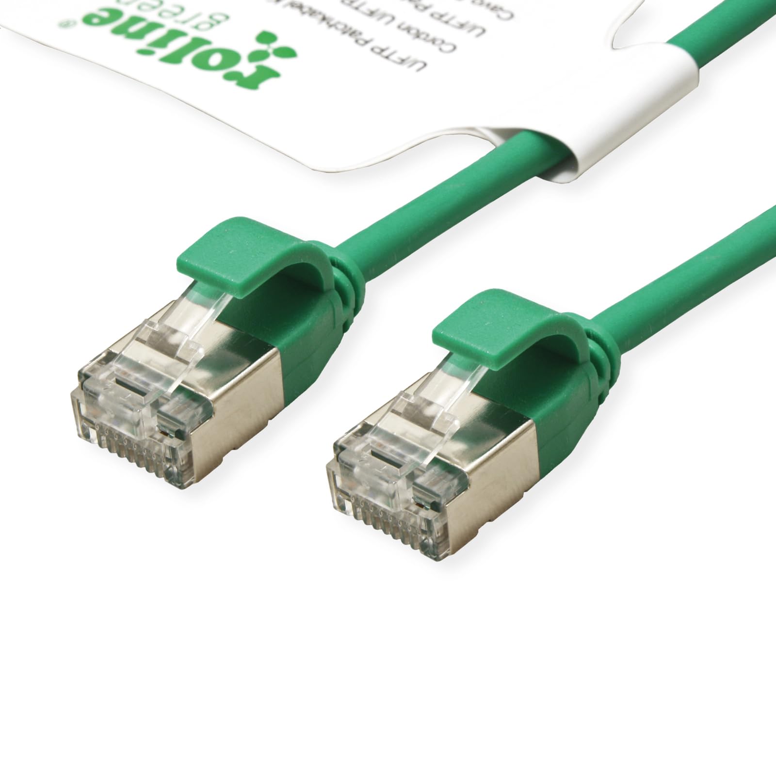 ROLINE GREEN U/FTP Patch Cable Cat.6A (Class EA), halogen-free, slim, green, 5 m — image 1