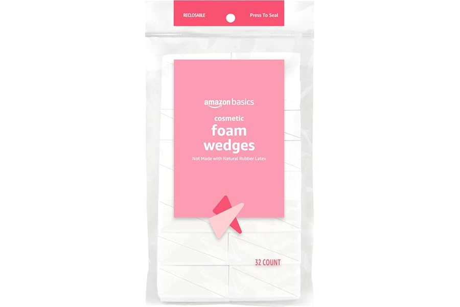 Amazon Basics Cosmetic Foam Wedges For Makeup, 32 Count