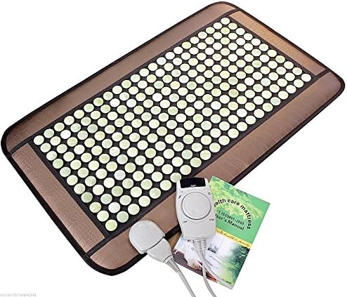 Sauna Floor Mat Pad 32 Inch L FAR Infrared Healing Heat Therapy Jade Stones, Manage Pain, Wired Remote Control, MediumPad-J-hl
