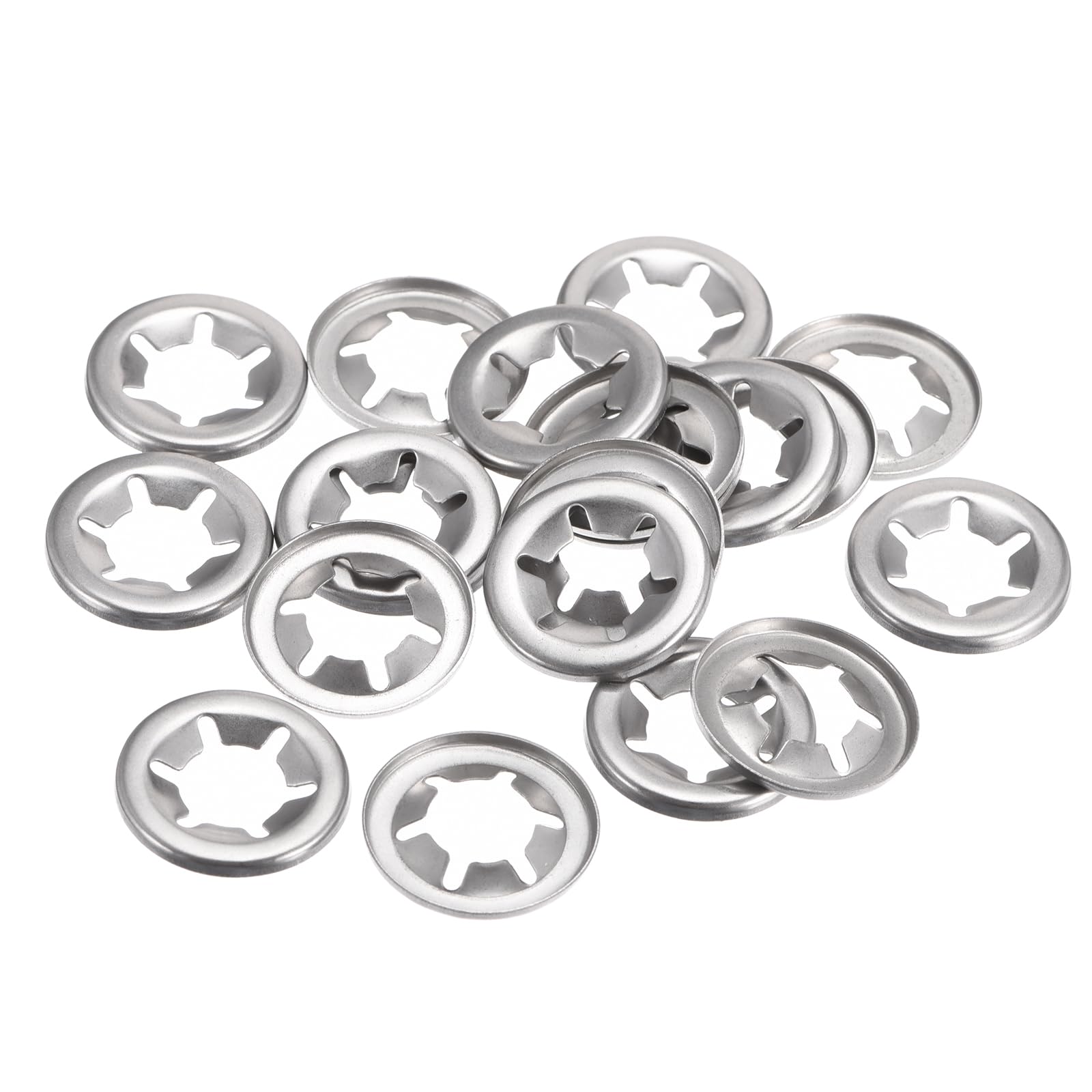 Kozelo 20pcs Internal Tooth Star Locking Washer - [12mmID x 24.5mmmmOD] for Shock Absorption of Mechanical Equipment Quick Speed Locking Washers, 304Stainless Steel — image 1