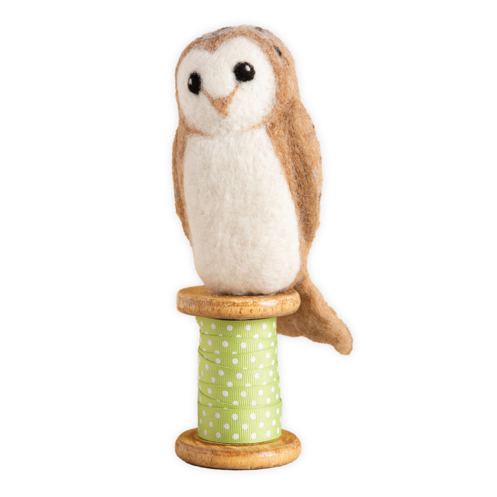 Hawthorn Handmade Barn Owl Needle Felting Kit - Needle Felting Craft Kits for Adults UK, Includes Felting Wool, Needles, Foam Block & Instructions. Great for Adult Craft Gifts - Approx 15cm Tall