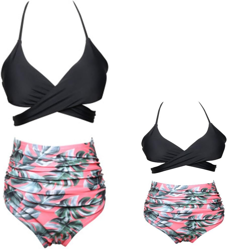 WIWIQS Summer Cute Baby Girls Bikini Set Family Matching Swimwear Mommy and Me Swimsuit（Prime