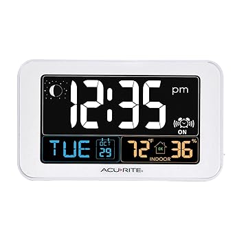 Alarm Clock with USB Charger, Indoor Temperature and Humidity