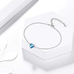 Blue Hearts Bracelets Women 925 Sterling Silver