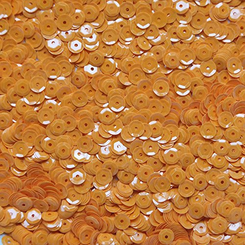 6mm CUP SEQUINS Facet PAILLETTES ~ Opaque Golden Orange ~ Made in USA Loose for embroidery, arts, crafts, bridal wear, embellishment