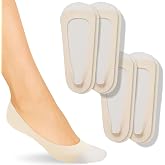 ONDO Low-Cut No Show Socks | 4 Pairs (4-Pack) | Invisible low-cut cotton-nylon socks with non-slip heel grip. Breathable, comfortable fit for flats, loafers &amp; sneakers.