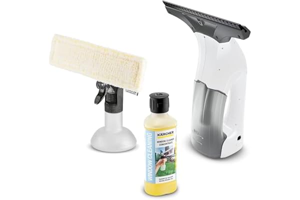Kärcher WV1 Plus - 2-in-1 Electric Window Vacuum Squeegee - Cleans Showers, Mirrors, Glass, and Countertops - 10 in. Squeegee