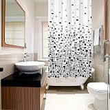 ANSIO Shower Curtain Mosaic Black 180 x 180 cm Water Repellent view 5