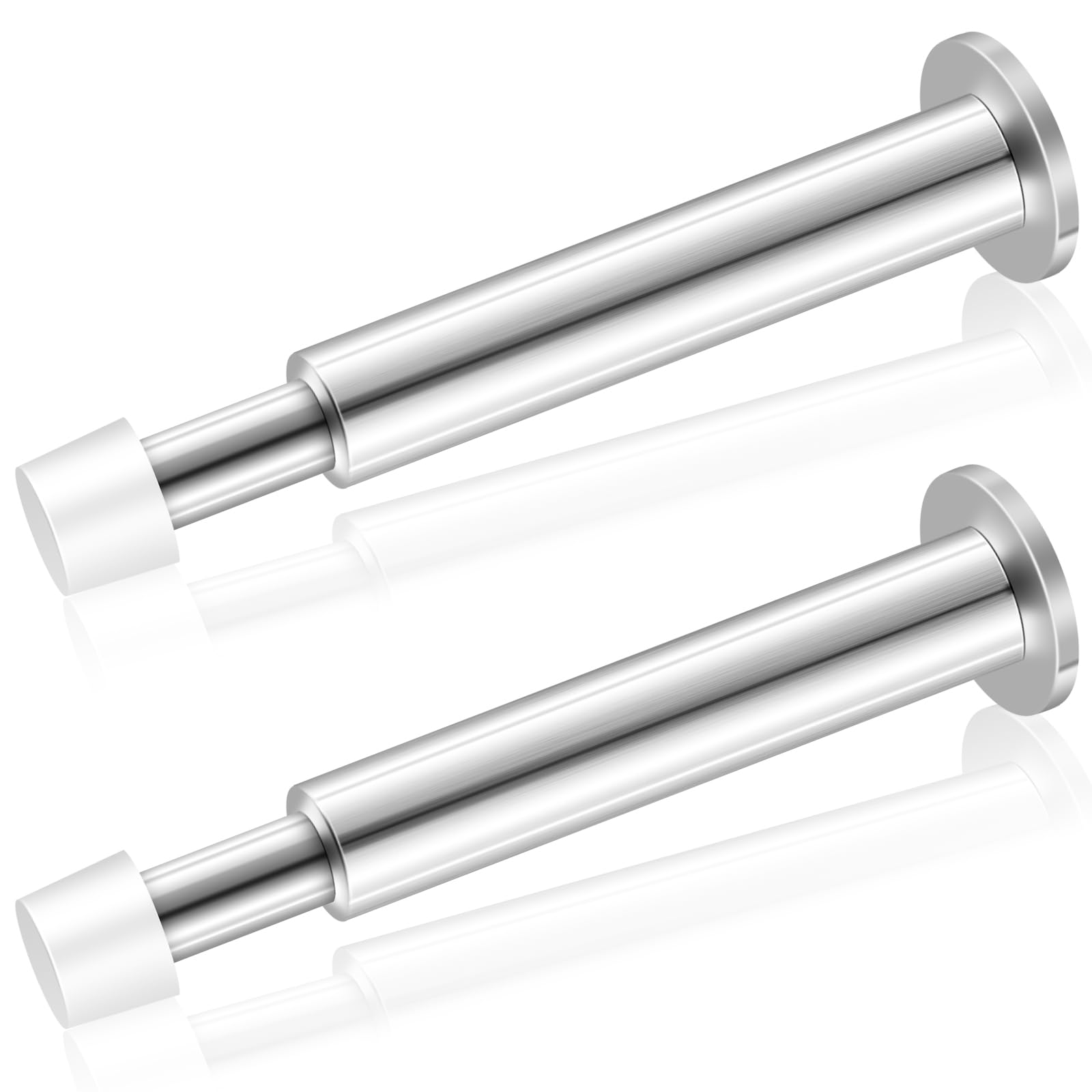 KOLAKO Door Stops, Wall Mount Door Stopper, 112mm Long Doorstops for Skirtings, Modern Door Holders with Rubber Bumper Tip, Wall Protector (2 Pack) — image 1