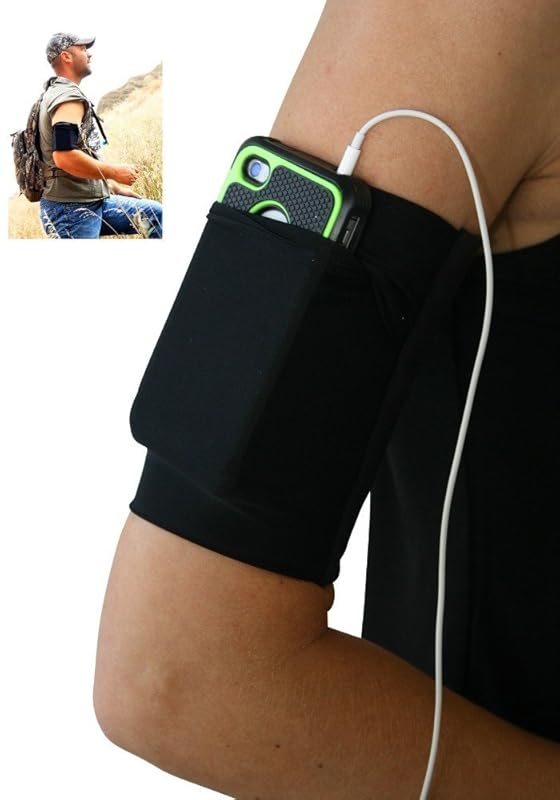 Black Cell Phone Armband Handmade