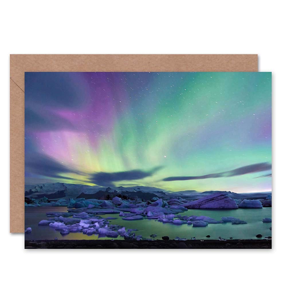 Wee Blue Coo CARD GREETING AURORA BOREALIS NORTHERN LIGHTS GIFT CL1681