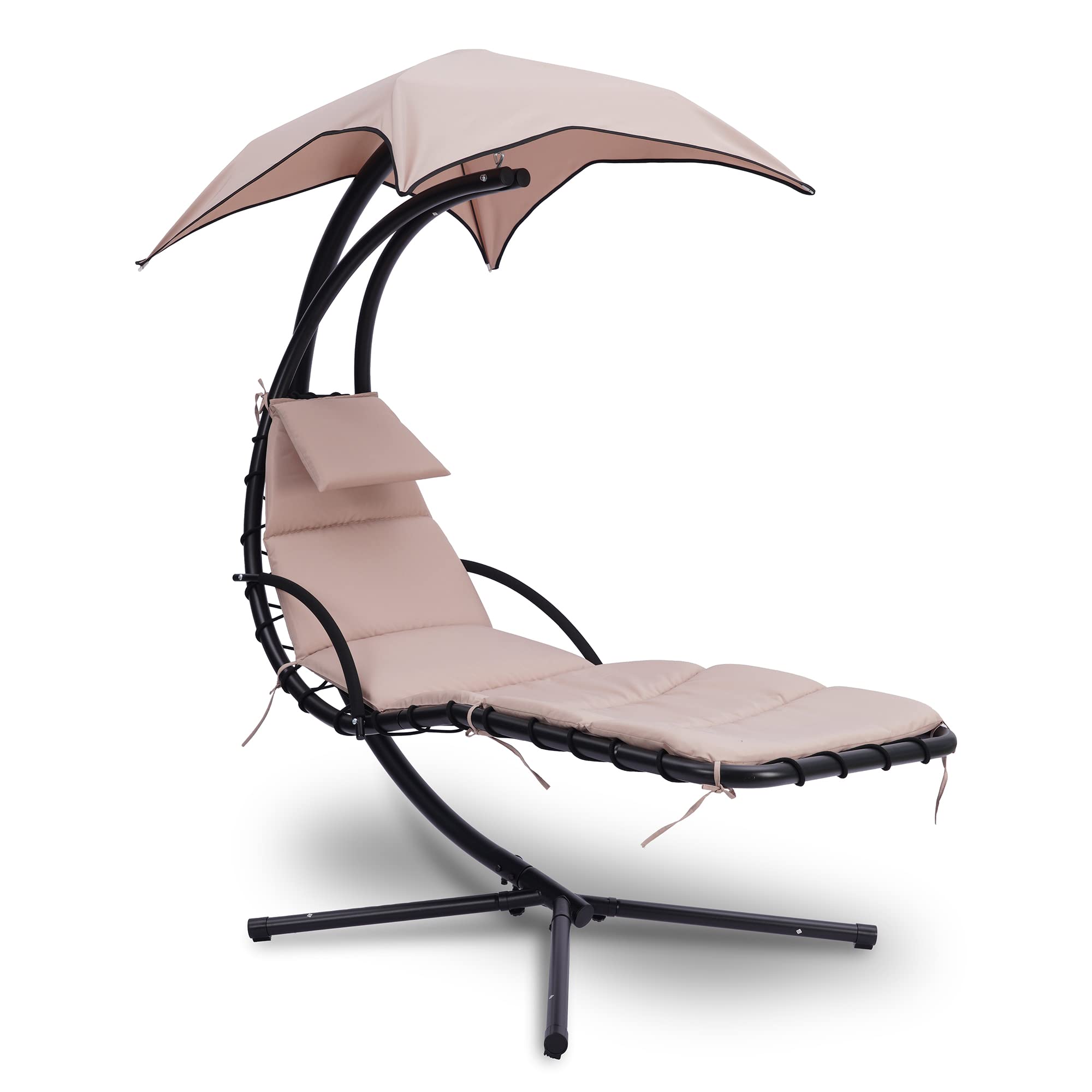 Hammock Chair Hanging Curved Chaise Lounge Chair Swing With