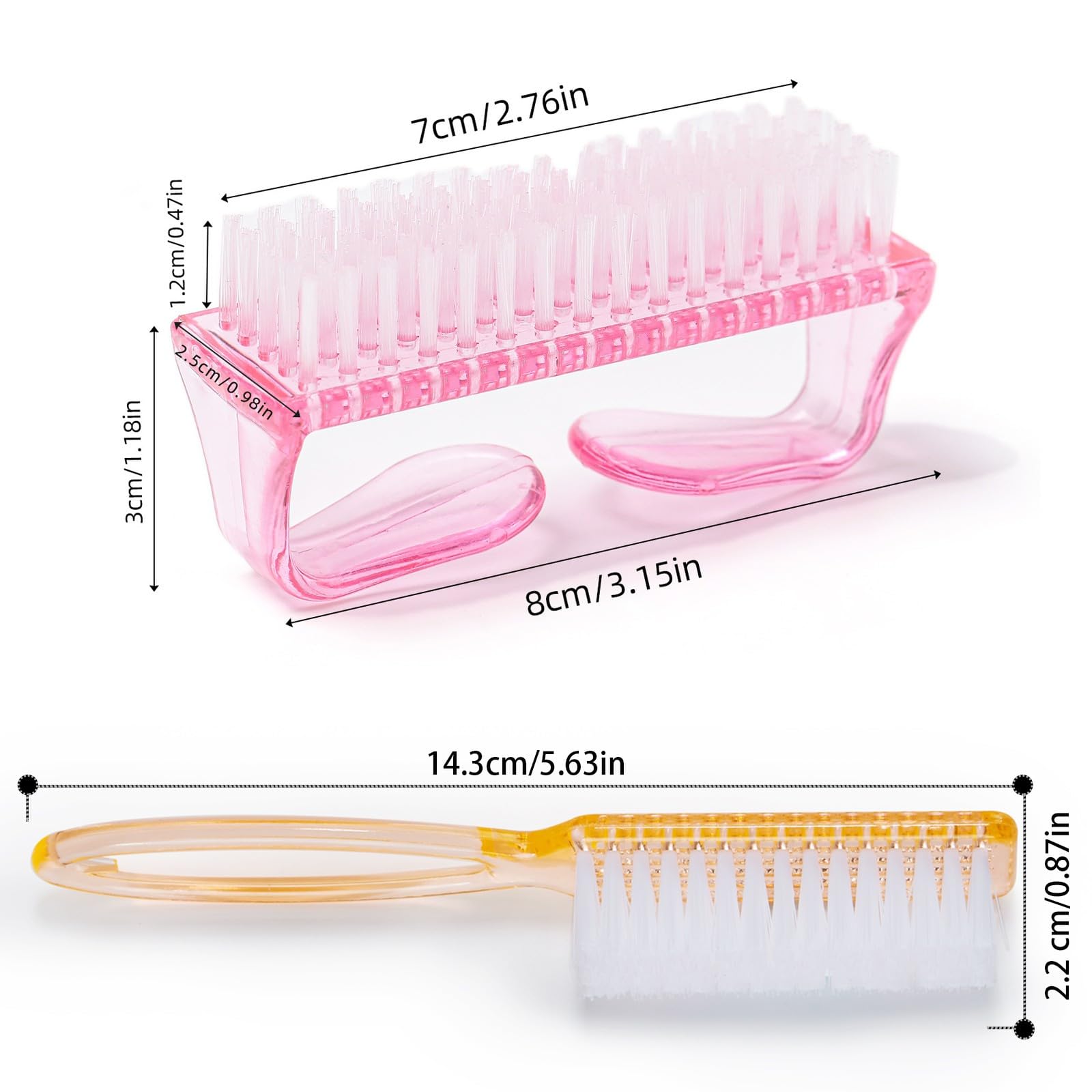 Handle Grip Nail Brush, Hand Fingernail Scrub Cleaning Brushes for Toes and Nails Cleaner, Pedicure Scrubbing tool kit for Men and Women 5 Pack (Multicolor)