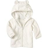 Noubeau Infant Baby Boys Girls Fleece Ears Hat with Lined Hooded Zipper Up Jacket Coat Tops Outwear Overcoat Warm Fall Winte