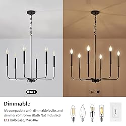 ZUYURT Modern Black Chandelier for Dining