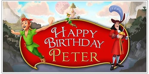 Amazon Com Peter Pan Birthday Banner Personalized Party