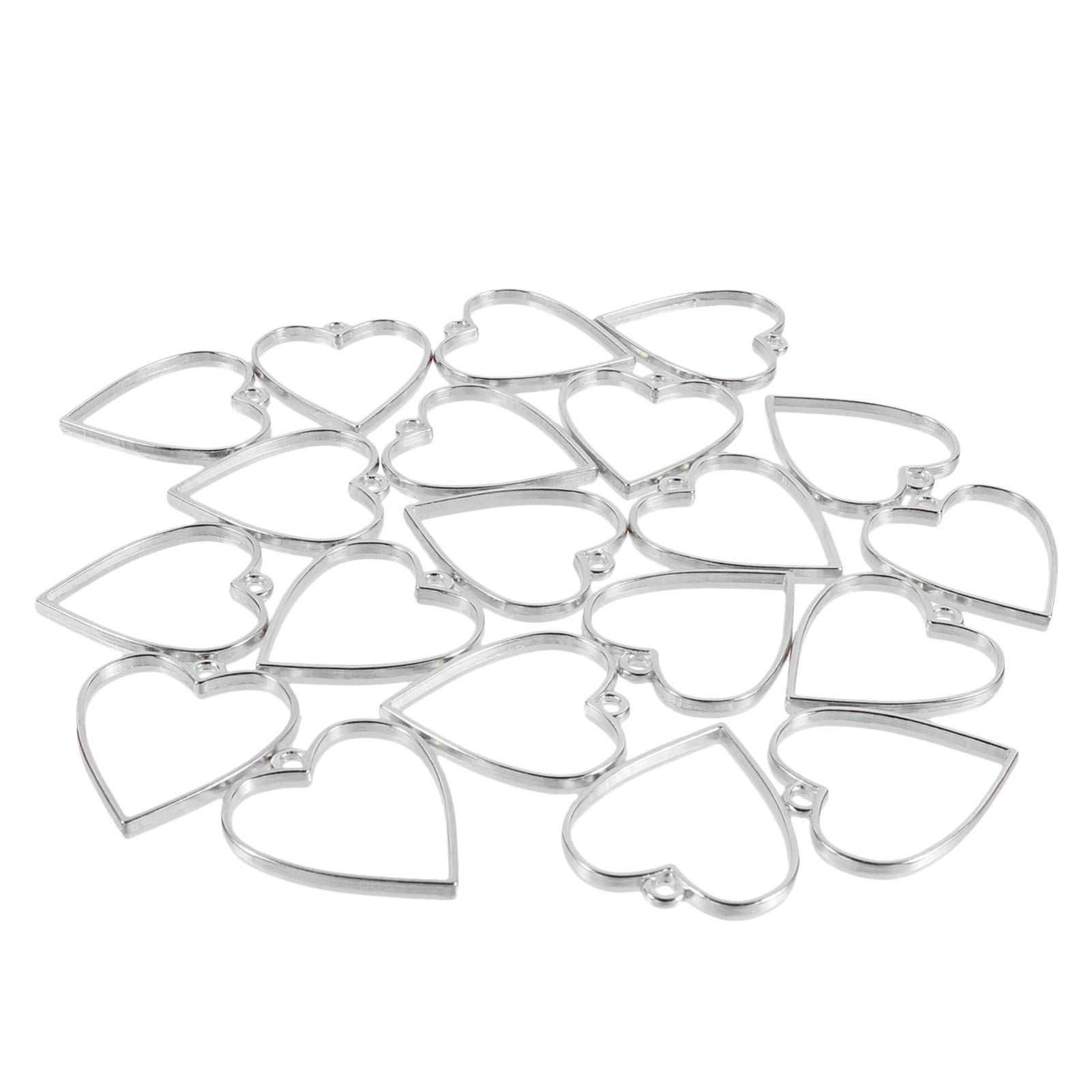 Milisten Love Pendant Accessories - 20 Pcs Heart Shaped Decorative Pendants for Diy Crafts Durable Alloy for Necklaces and Brooches