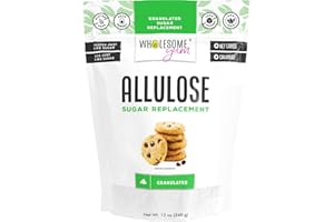 Wholesome Yum Allulose Sweetener - Natural Granulated Sugar Substitute - Keto, Non GMO, Zero Carb, Zero Calorie, Sugar Free, No Aftertaste, Tummy Friendly - Granular Sugar Replacement (12 oz)