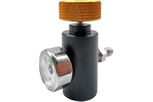 MADAT Paintball Co2 Tank Adapter with 3000psi Gauge Universal Paintball Remote Fill Adapter ASA CO2 Fill Station Remote On/Off Switch