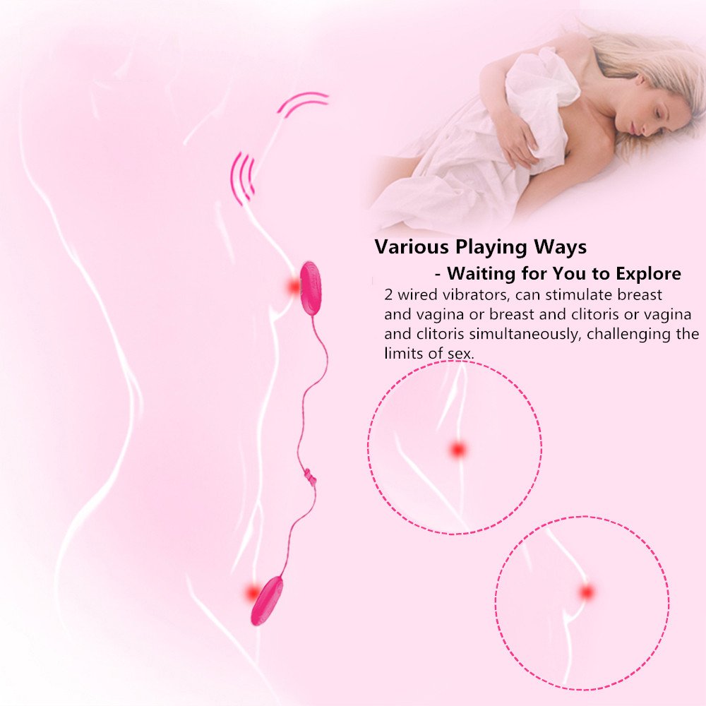 Vibrating Love Egg Vibrators Sensual Massage Sex Tool Double Mini Eggs Wired Massage with 7 Frequency Low Noise Breast Toy Adult Toys for Couples Sex (Rosy)