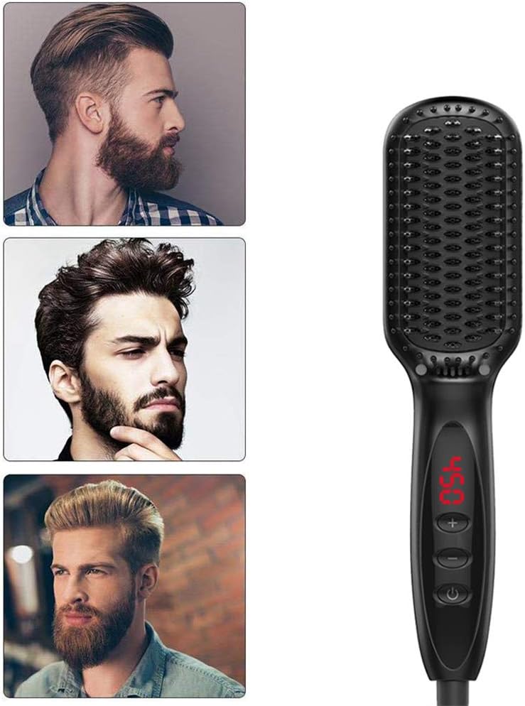 Sapphery Electric Beard Straightener Comb Ionic Hair Straightening Shaping Comb