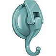 SOCONT Heavy Duty Vacuum Suction Cup Hooks, Lake Blue Plated Polished Super Suction for Kitchen Bathroom, 1 Pack