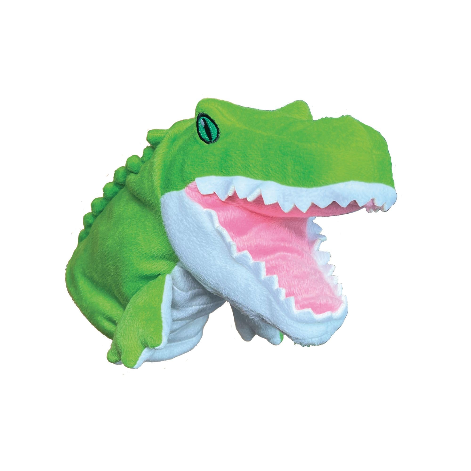 EcoBuddiez Hand Puppet - Crocodile from Deluxebase. Plush Puppets made from Recycled Plastic Bottles. Eco-Friendly Animal Toy for Pretend Play, Kids Gifts and Party Favours.