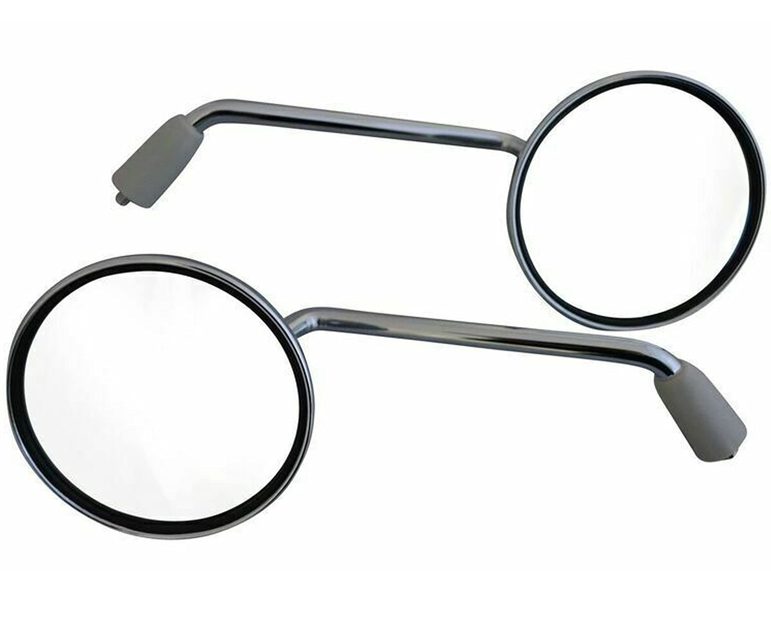 Chrome Scooter Rear View Mirrors for Commuter or Mopeds (2 x 10mm Clockwise Thread)