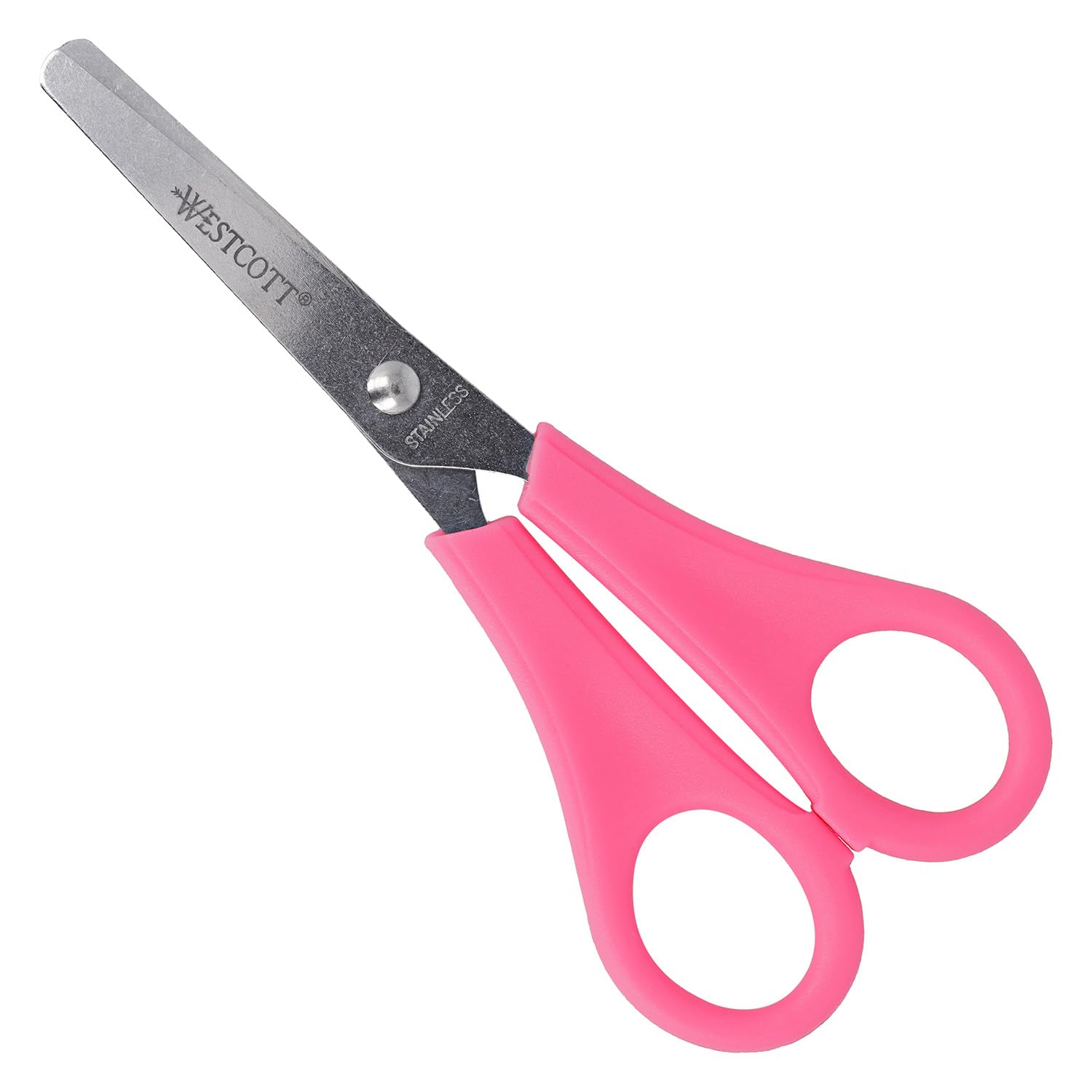 Westcott Children's Scissors, Pink, Right-Handed | Scissors with Integrated 5 cm Scale | Craft Scissors, 13 cm (5"), Ideal for Children's Hands | Rounded tip | E-21591 00