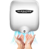 XLERATOR XL-BW Automatic High Speed Hand Dryer with White Thermoset (BMC)Cover and 1.1 Noise Reduction Nozzle, 12.5 A, 110/120 V