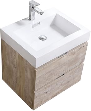 Bliss 24 Nature Wood Wall Mount Modern Bathroom Vanity Amazon Com