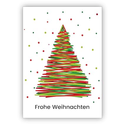 Moderno Disegno Cartolina Di Natale Con Albero Di Natale