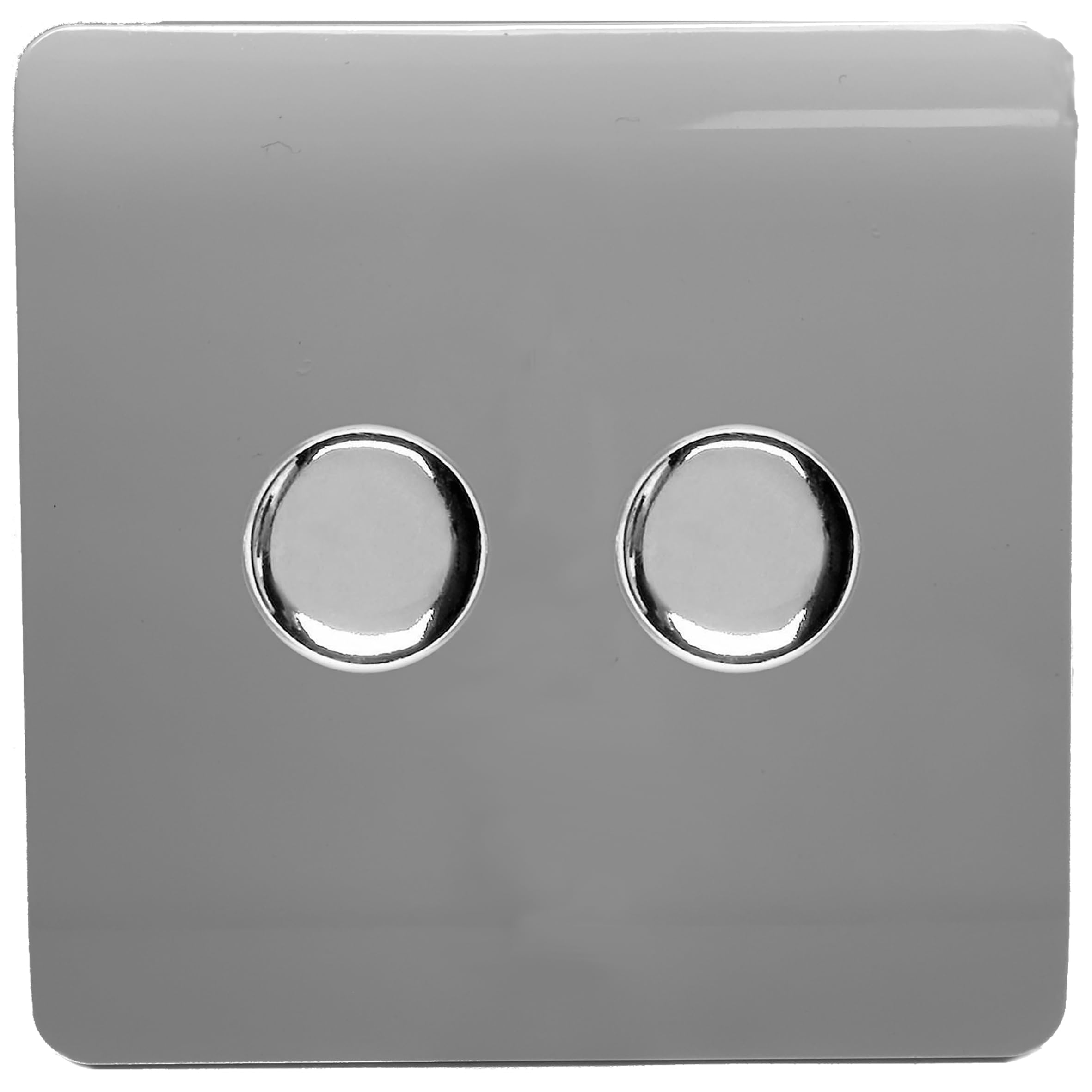 Trendi Artistic Modern Glossy Tactile 2 Gang 2 Way 120w LED Dimmer switch Warm Grey