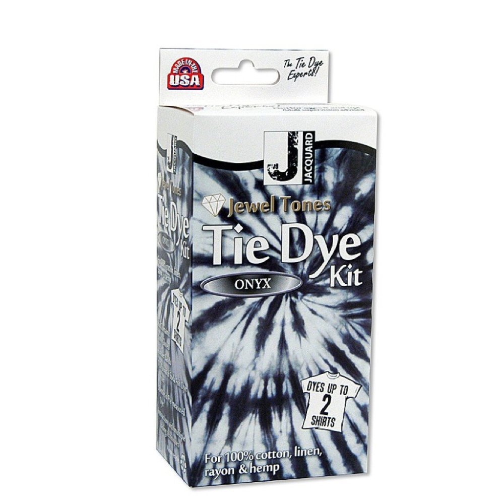 Jacquard Tie Dye Kit for Fabric, Jewel Tones Creative Craft Set with Vibrant Procion MX Colours for Adults and Children, DIY T-Shirt Textile Project, Onyx Theme