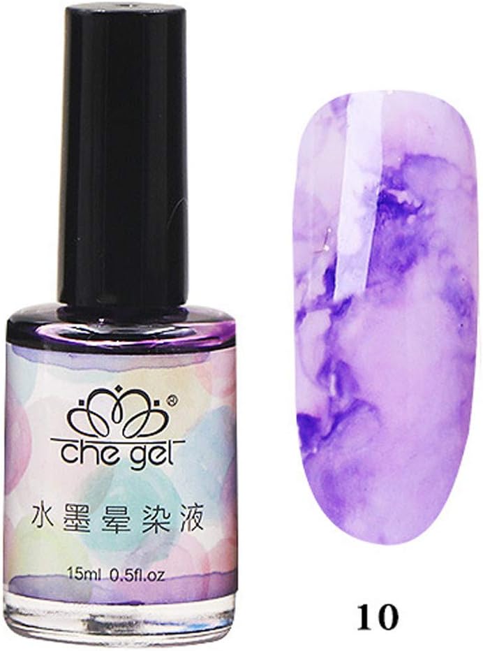 JYS Nail Art Polish Gel - Watercolor Ink Liquid Nail Polish Marble Gradient Manicure Colorful Ink Smudge Liquid Nail Polish For Women