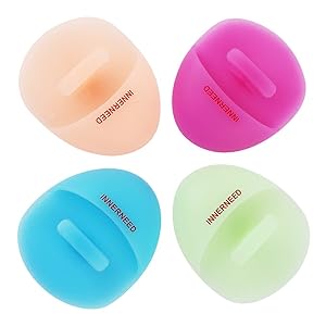 Super Soft Silicone Face Cleanser and Massager Brush Manual Facial Cleansing Brush Handheld Mat Scrubber For Sensitive, Delicate, Dry Skin (4pcs set)