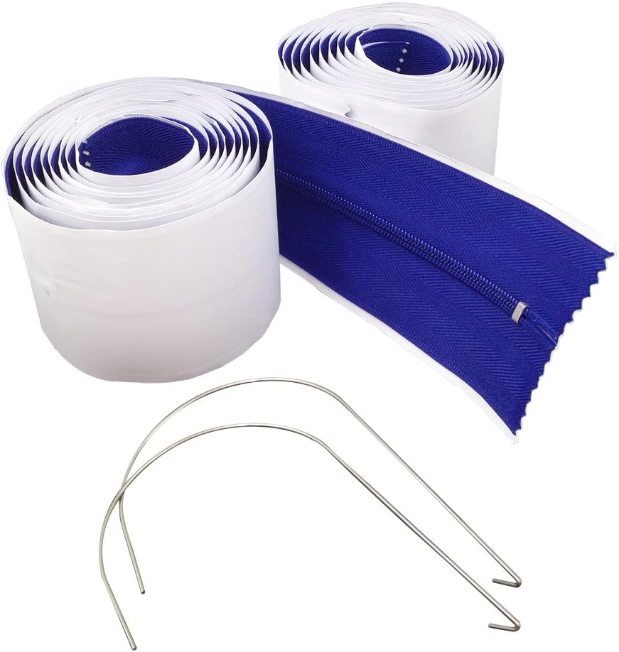 23/4" Width Adhesive Peel and Stick Zipper Blue Color for Dust