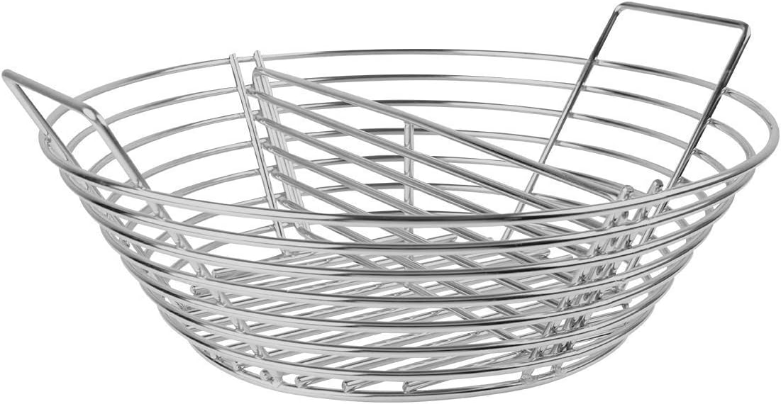 Lump Charcoal Fire Basket with Divider Big Green Egg Accessories,Stainless Steel Grill Ash