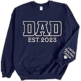 NAZENTI Custom Embroidered Grandpa Dad Sweatshirt with Kids Name on Sleeve, Christmas Fathers Day Shirt Gifts for Dad Grandpa