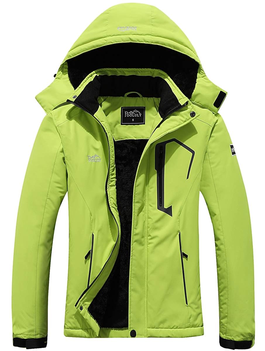 Buy Pooluly Women's Ski Jacket Warm Winter Waterproof Windbreaker