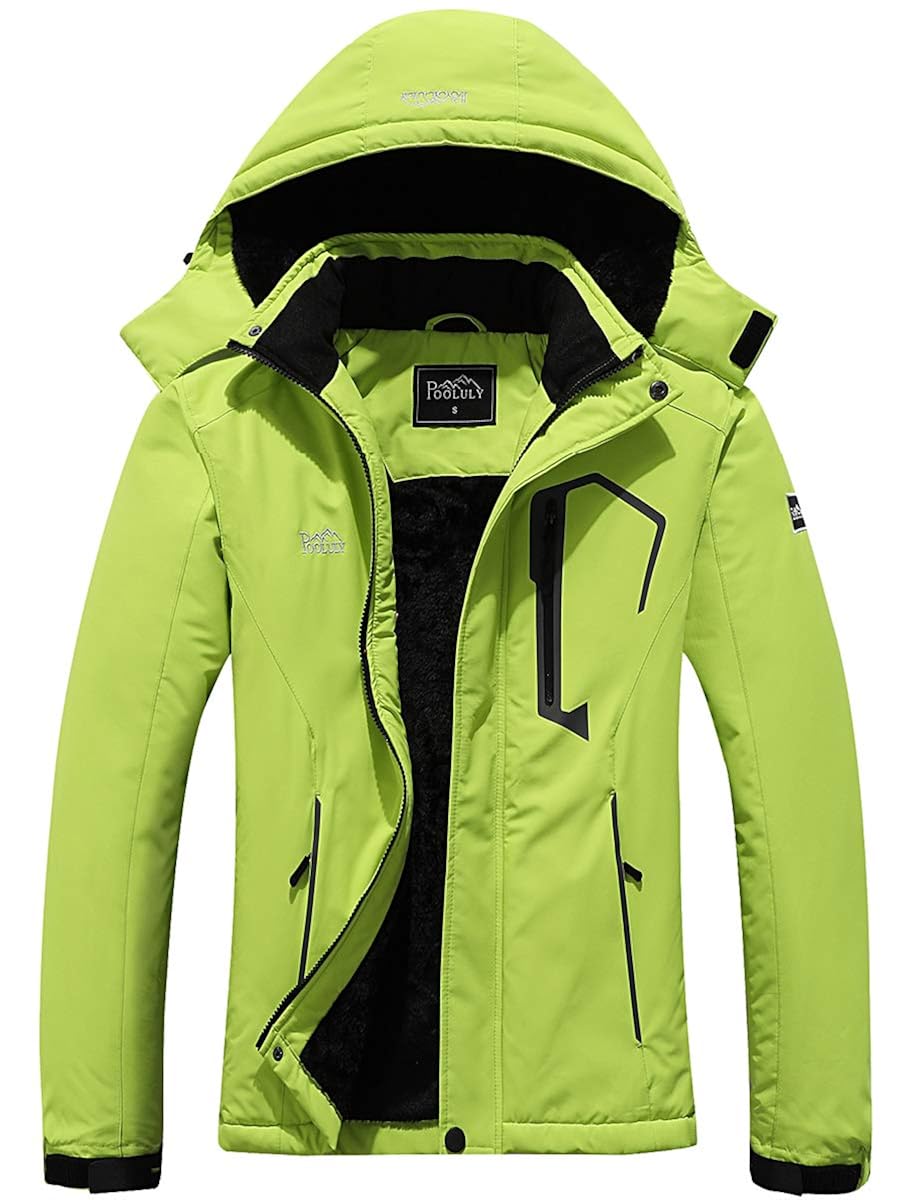 Buy Pooluly Women's Ski Jacket Warm Winter Waterproof Windbreaker ...