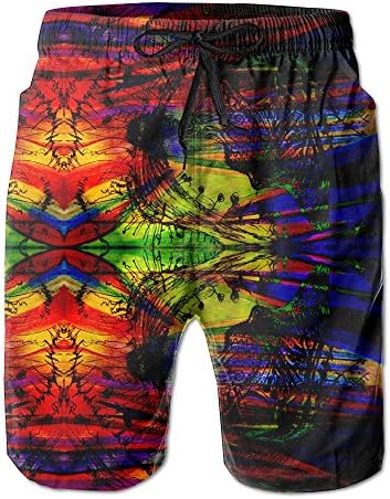Cfcfy Mens Board Shorts Color Graffiti Beachwear Beach Lightweight Home Casual Shorts Swim-trunks With Pocket Large