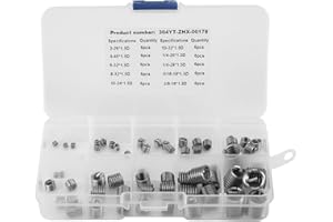 TAIDDA Thread Repair Kit, 60pcs 304 Stainless Steel Wire Screw Sleeve Thread Repair Insert Steel Sheath Helicoil Type Screw Repair Sleeve Assortment Kit for Automotive Repairs