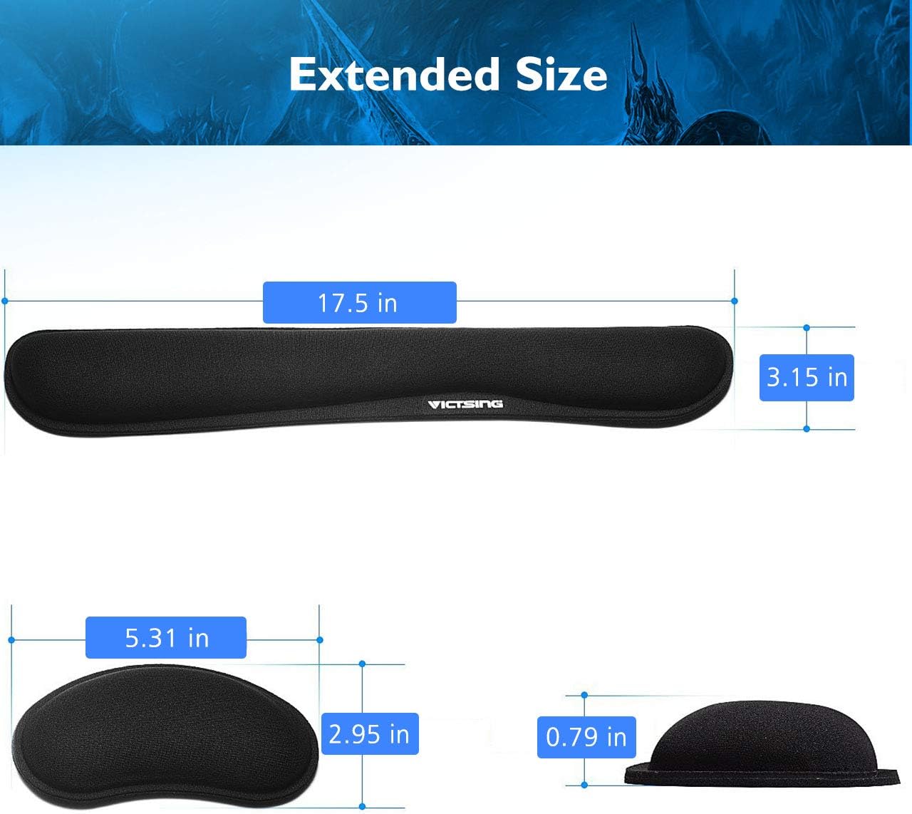 VicTsing Keyboard Wrist Rest Pad & Mouse Wrist Rest, Memory Foam & Superfine Fibre, Easy Typing and Pain Relief for Computer, Laptop, Office, Black : Office Products