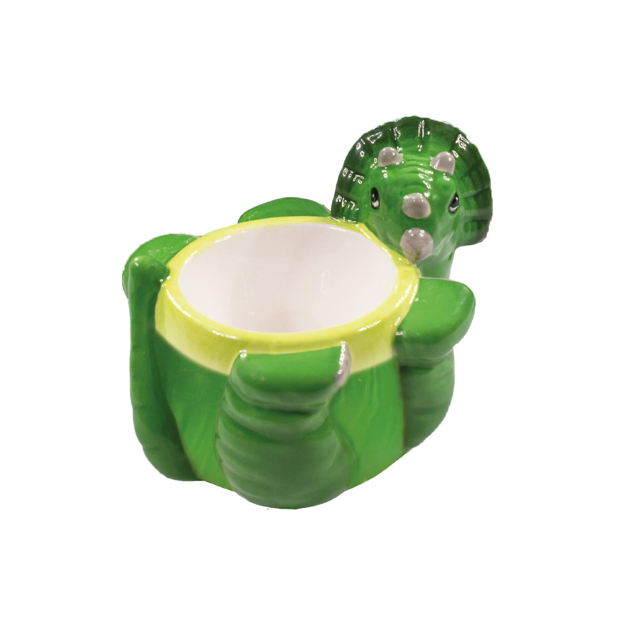 Crockery Critters Egg Cup from Deluxebase – Triceratops Ceramic Egg Holder, Cute Animal Shaped Boiled Egg Cups for Kids and Adults. Fun Novelty Gifts, Kitchen Decor and Tableware.