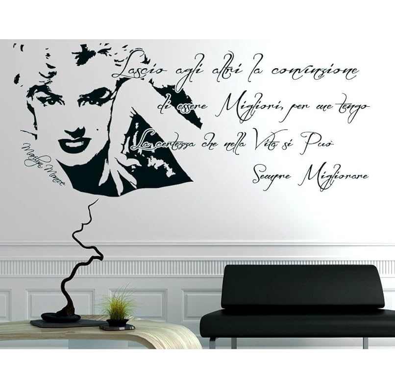 Adesivo Murale Frase Wall Stickers Citazione Marilyn Monroe Adesivi