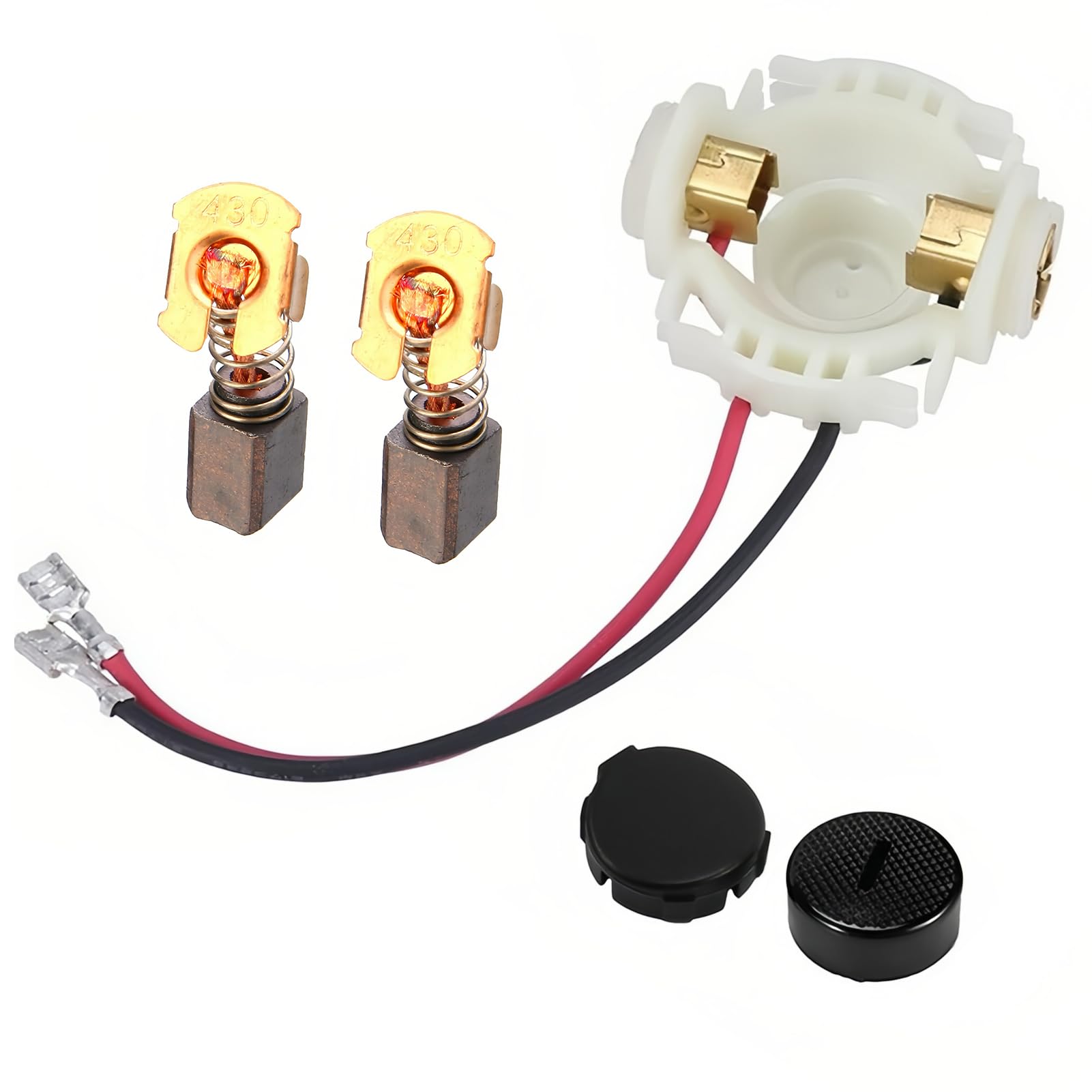 Angle Grinder Carbon Brushes and Brush Holder Caps Set, Carbon Brush Holder Compatible with Makita CB430 BGA450 BGA452 DGA452 GA400BGA402 GA400D Angle Grinder