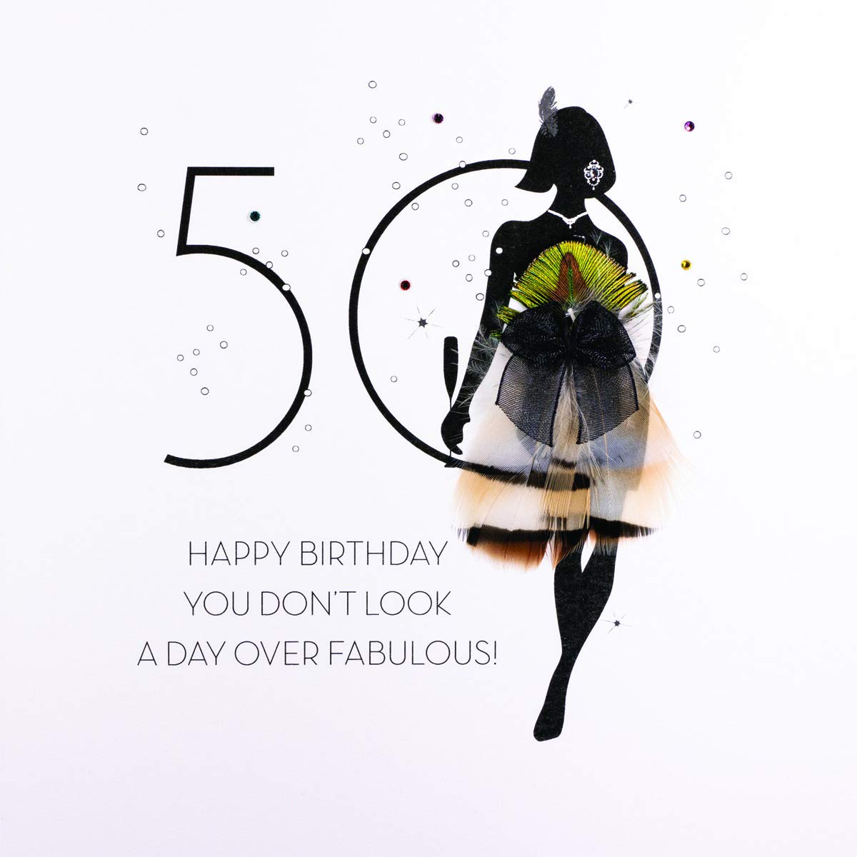 You Don't Look a Day Over Fabulous - Quality Handmade 50th Birthday Card / FOF17
