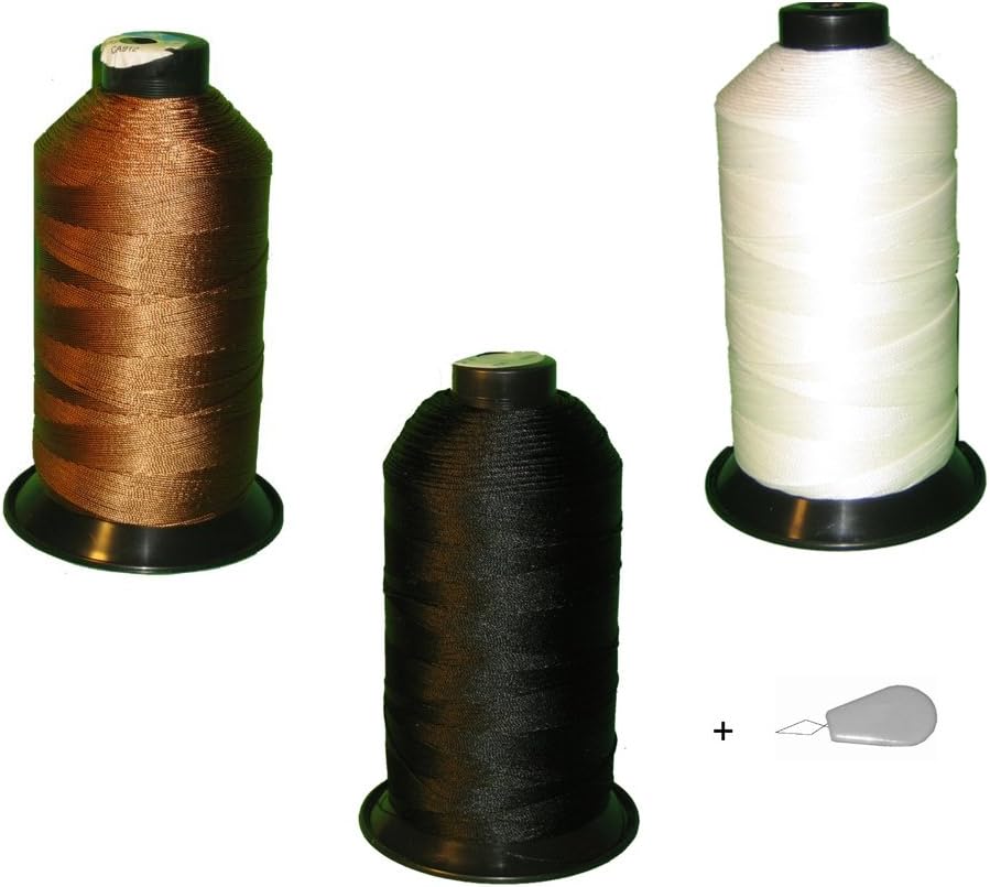 Item4ever Bonded Nylon Sewing Thread Set of 3 Spools (Black