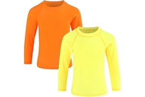 Winzik Boys Rash Guard Long Sleeve Swim Shirt Kids Boys’ Girls’ UPF 50+ Sun Protection Quick Drying Shirts 3-14Y